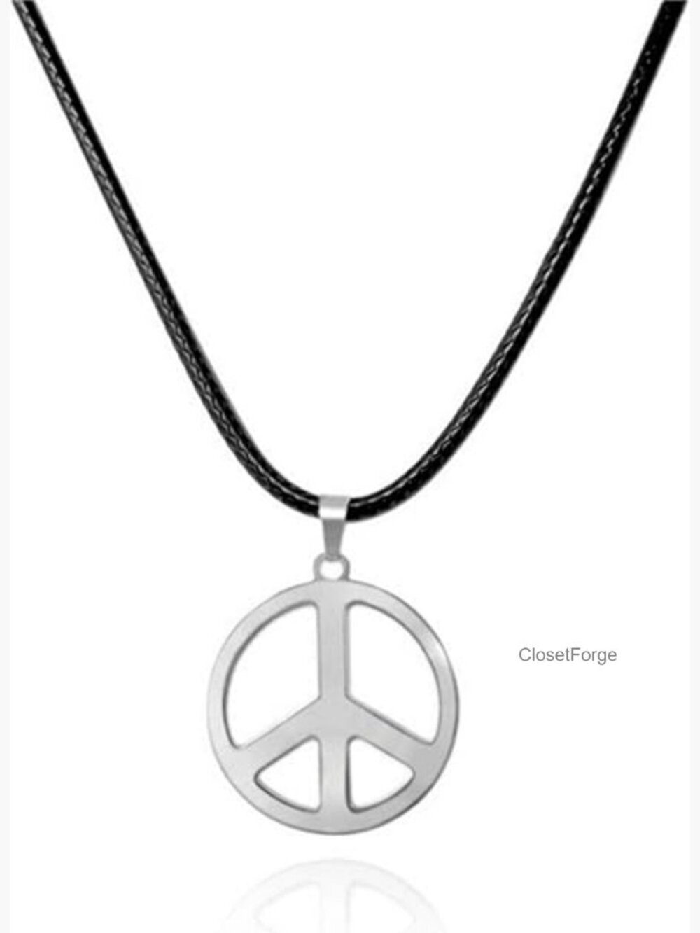 Love Peace Symbol Pendant Necklace Stainless Steel Hippie Jewelry Unisex